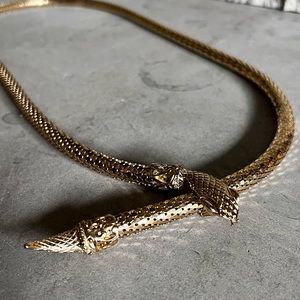 Whiting and Davis gold mesh snake belt, vintage